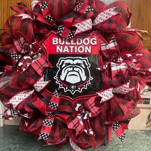 Georgia Bulldog Nation Red and Black Wreath